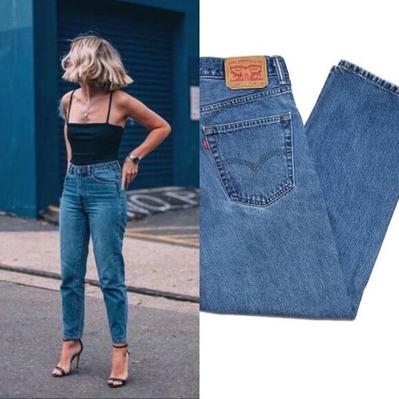 VINTAGE Levi's 550 High Rise Mid Wash Mom Jeans - Picture 1 of 10